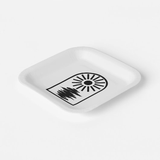 Minimalist Celestial Sun and water Papieren Bordje (Gebogen)