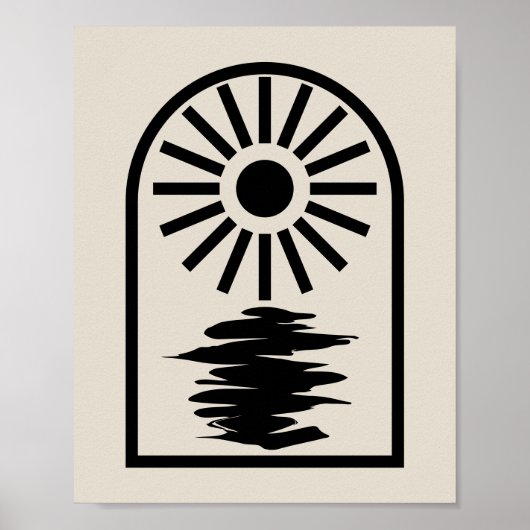 Minimalist Celestial Sun and water Poster (Voorkant)
