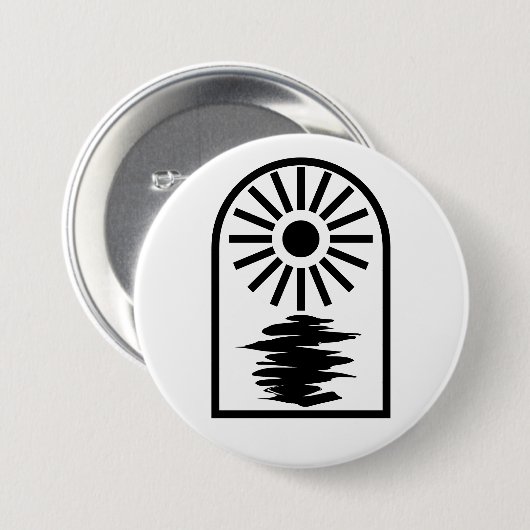 Minimalist Celestial Sun and water Ronde Button 7,6 Cm (Voorkant /achterkant)