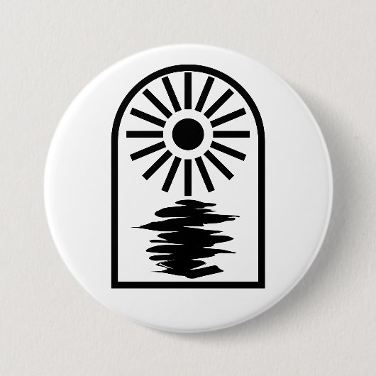 Minimalist Celestial Sun and water Ronde Button 7,6 Cm (Voorkant)