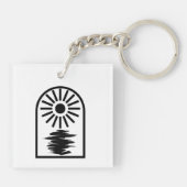 Minimalist Celestial Sun and water Sleutelhanger (Achterkant)