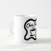 Minimalist Chai Time Typography Art Koffiemok (Voorkant links)