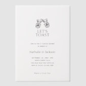 Minimalist Champagne Couple Shower Bridal Vellum Uitnodigingen (Voorkant)