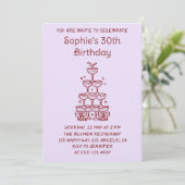 Minimalist Champagne Tower 30th Birthday Party     Kaart (Staand voorkant)