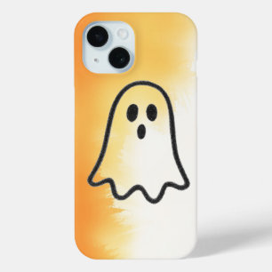 Minimalist Charcoal Ghost Doodle iPhone 15 Case