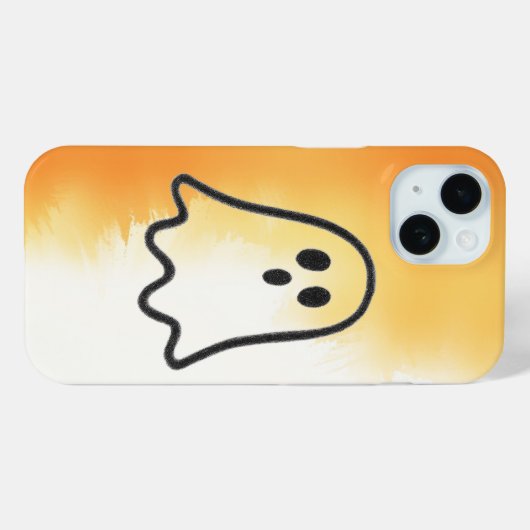 Minimalist Charcoal Ghost Doodle Case-Mate iPhone Case (Achterkant (horizontaal))