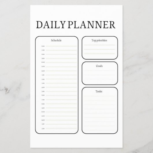 Minimalist Charcoal Grey Daily Learning Planner Flyer (Voorkant)