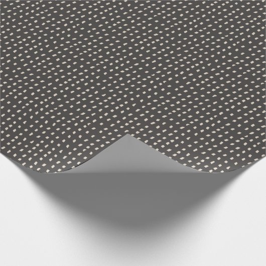 Minimalist Charcoal Ink Dash Texture Cadeaupapier (Hoek)