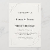 Minimalist Charcoal Line Wedding Ceremony Program Programmakaart (Voorkant)