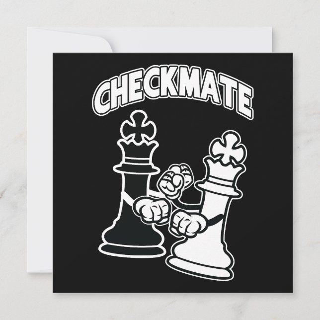 Minimalist Checkmate Chess Art Black and White (Voorkant)