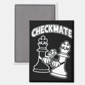 Minimalist Checkmate Chess Art Black and White Magneet (Voorkant / Achterkant)