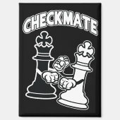 Minimalist Checkmate Chess Art Black and White Magneet (Voorkant)