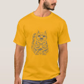 Minimalist Cheerful Squirrel Simple Line Art T-shirt (Voorkant)