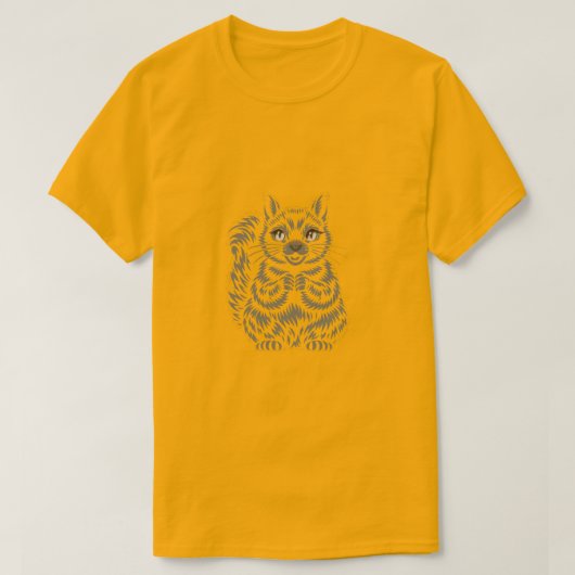 Minimalist Cheerful Squirrel Simple Line Art T-shirt (Design voorkant)