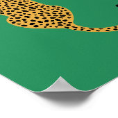 Minimalist Cheetah Illustration Green Poster (Hoek)