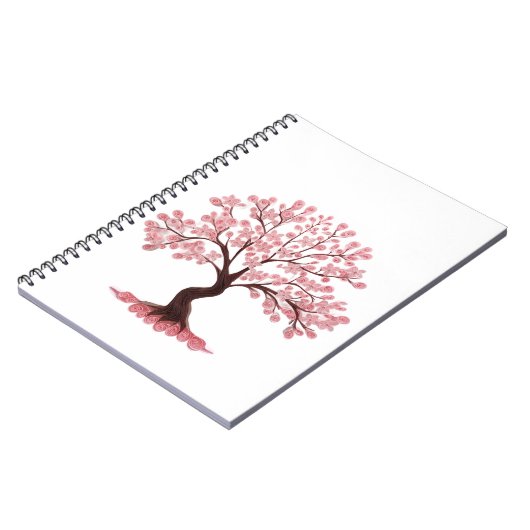 Minimalist Cherry Blossom Tree Notebook Notitieboek (Linkerzijde)