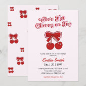 Minimalist Cherry on Top hand drawn  Baby Shower  Kaart (Voorkant / Achterkant)