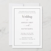 Minimalist Chic Front Photo Modern Script Wedding Kaart (Achterkant)
