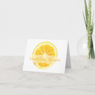 MINIMALIST CHIC FUN YELLOW LEMON FRUIT BIRTHDAY KAART