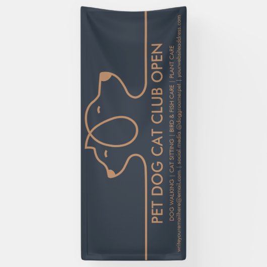 Minimalist Chic Line Dog and Cat Logo Spandoek (Verticaal)