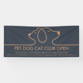 Minimalist Chic Line Dog and Cat Logo Spandoek (Horizontaal)