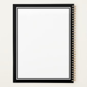 Minimalist Chic Two Boarder Monogram Name Black Planner (Achterkant)
