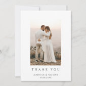 Minimalist Chic Wedding Photo Thank You Card Bedankkaart (Voorkant)
