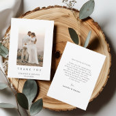 Minimalist Chic Wedding Photo Thank You Card Bedankkaart