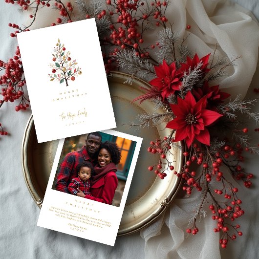 Minimalist Chic Winter Christmas Tree Feestdagenkaart