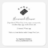 Minimalist Chocolate Logo Bakery Ingredient Label (Voorkant)
