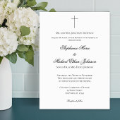 MINIMALIST Christian Cross Formal Church Wedding Kaart