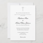 MINIMALIST Christian Cross Formal Church Wedding Kaart (Voorkant)