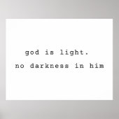 Minimalist Christian Poster God is Light (Voorkant)
