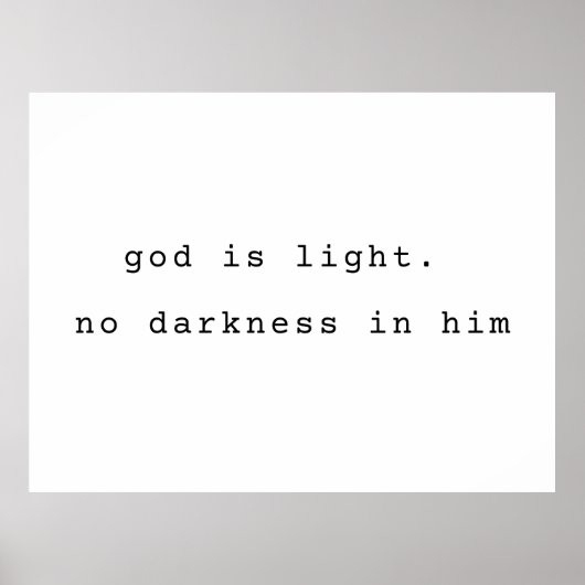 Minimalist Christian Poster God is Light (Voorkant)