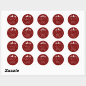 Minimalist Christmas Baby Shower Red Ronde Sticker (Vel)