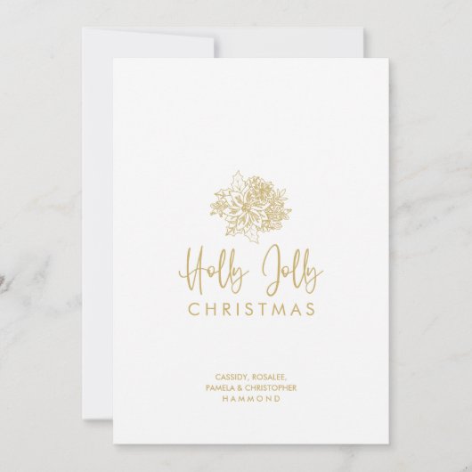 Minimalist Christmas Bouquet Script Calligraphy  Feestdagenkaart (Voorkant)