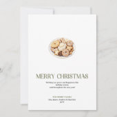 Minimalist Christmas Cookies Card With Gold Accent Feestdagenkaart (Voorkant)