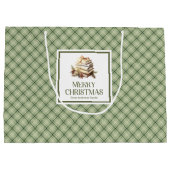 Minimalist Christmas Gift Bag Neutral Pastel Desig Groot Cadeauzakje (Achterkant)