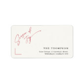 Minimalist Christmas Holiday Mailing Address  Etiket (Voorkant)