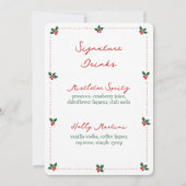 Minimalist Christmas Holly Signature Drinks Sign (Voorkant)