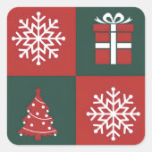 Minimalist Christmas Icon Vierkante Sticker (Voorkant)