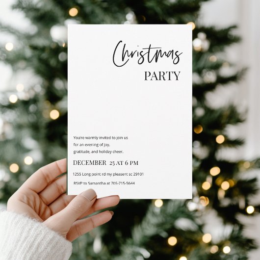 Minimalist Christmas Party Modern Kaart