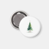 Minimalist Christmas Pine Tree Magnet – Holiday De (Voorkant / Achterkant)