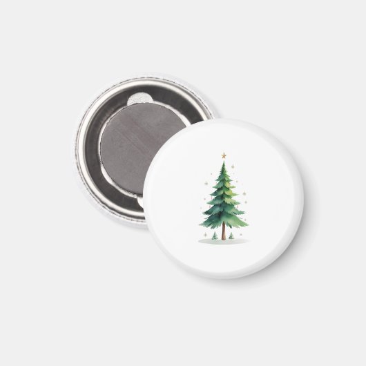 Minimalist Christmas Pine Tree Magnet – Holiday De (Voorkant / Achterkant)