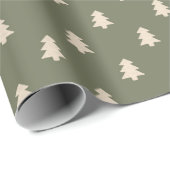 Minimalist Christmas Pine Tree Neutral Boho Winter Cadeaupapier (Rol Hoek)