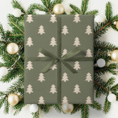 Minimalist Christmas Pine Tree Neutral Boho Winter Cadeaupapier