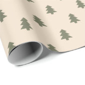 Minimalist Christmas Pine Tree Neutral Boho Winter Cadeaupapier (Rol Hoek)