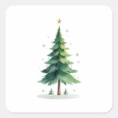 Minimalist Christmas Pine Tree Stickers – Holiday  (Voorkant)