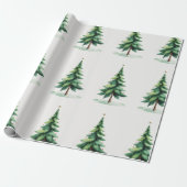 Minimalist Christmas Pine Tree Wrapping Paper – Ho Cadeaupapier (Uitgerold)