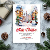 Minimalist Christmas scene digital greeting card Feestdagenkaart